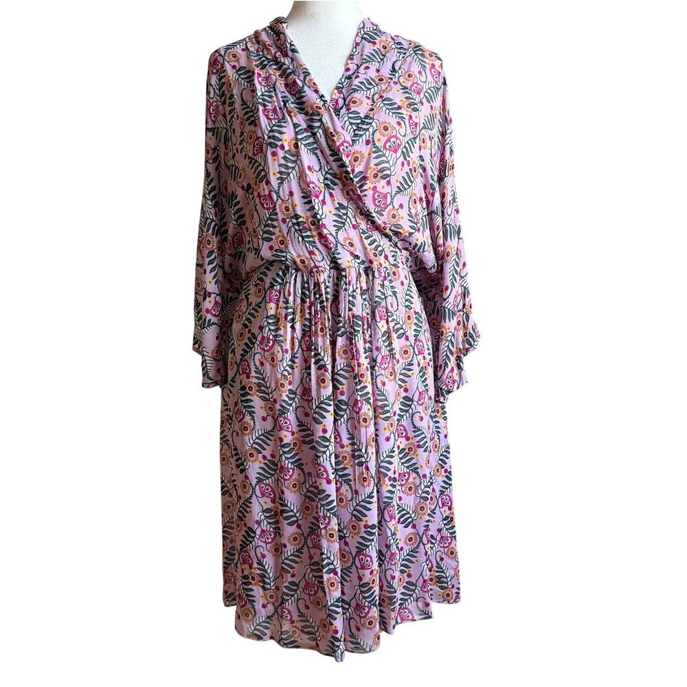 DAY Birger et Mikkelsen | Amethyst Purple Floral Chiffon Faux Wrap Dress Size 10